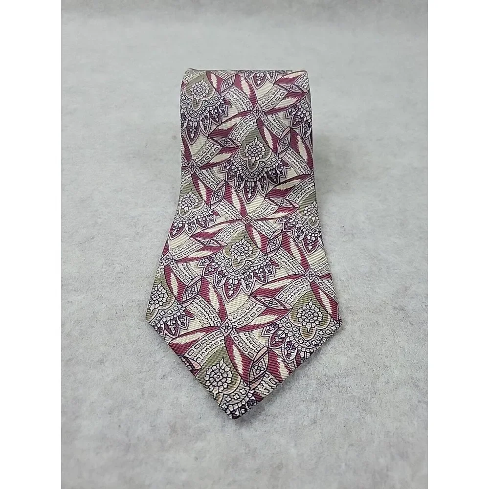 Vintage Polo Ralph Lauren 100% Silk Necktie Tie Hand Made USA Abstract Classic